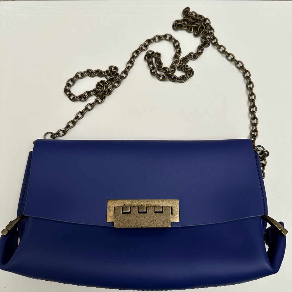 Zac Posen Blue Crossbody Bag with Gold Hardware - never used with dust bag